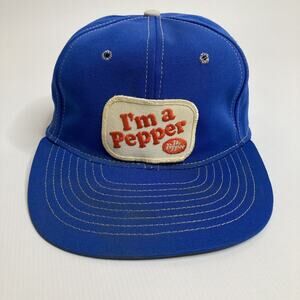 Vintage Blue Dr. Pepper, I’m A Pepper, MLB Snapback Hat Baseball Cap 6 5/8-7 1/4